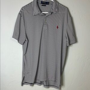 Polo‎ by Ralph Lauren Men's Black and White Striped Polo Shirt